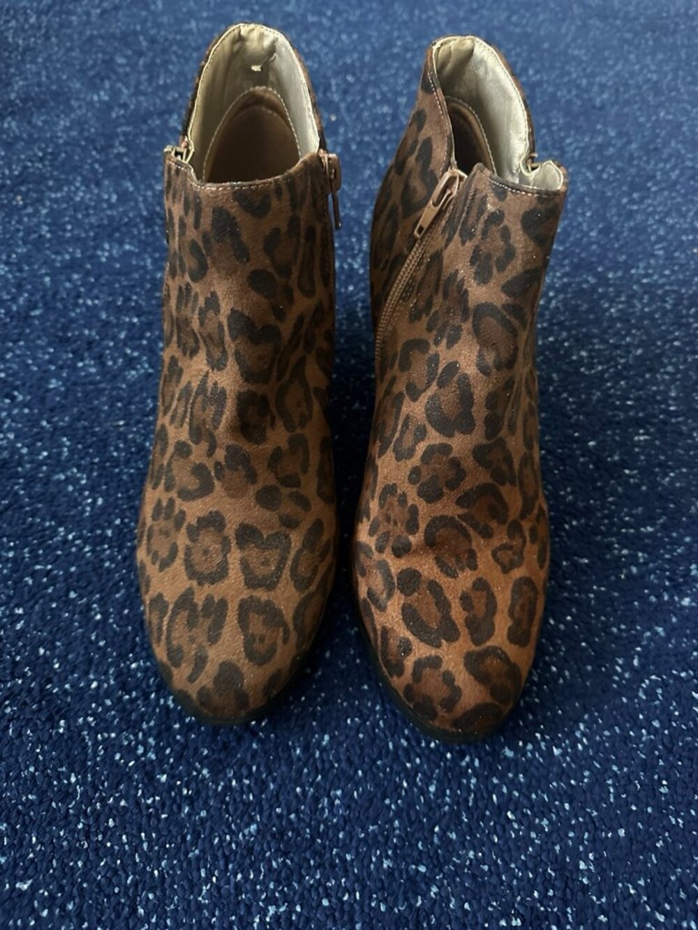 Leopard Print Ankle Booties – Size 8M